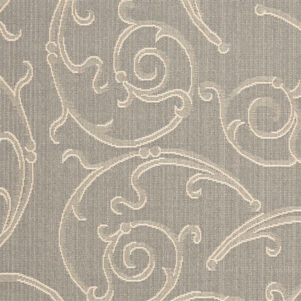 Safavieh Courtyard Rug - 5.3-ft x 5.3-ft - Polypropylene - Gray/Natural