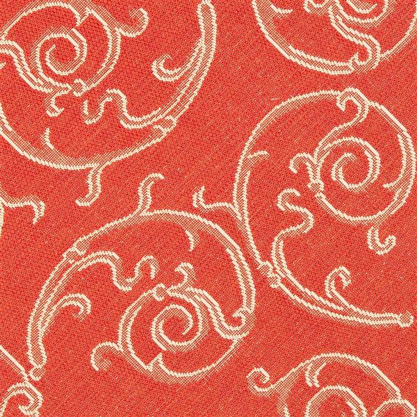 Safavieh Courtyard Rug - 5.3-ft x 5.3-ft - Polypropylene - Red/Natural
