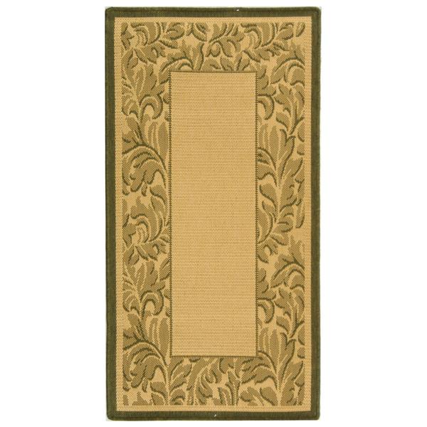 Safavieh Courtyard Rug - 2.6-ft x 5-ft - Polypropylene - Olive/Natural