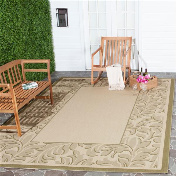 Safavieh Courtyard Rug - 5.3-ft x 7.6-ft - Polypropylene - Olive/Natural