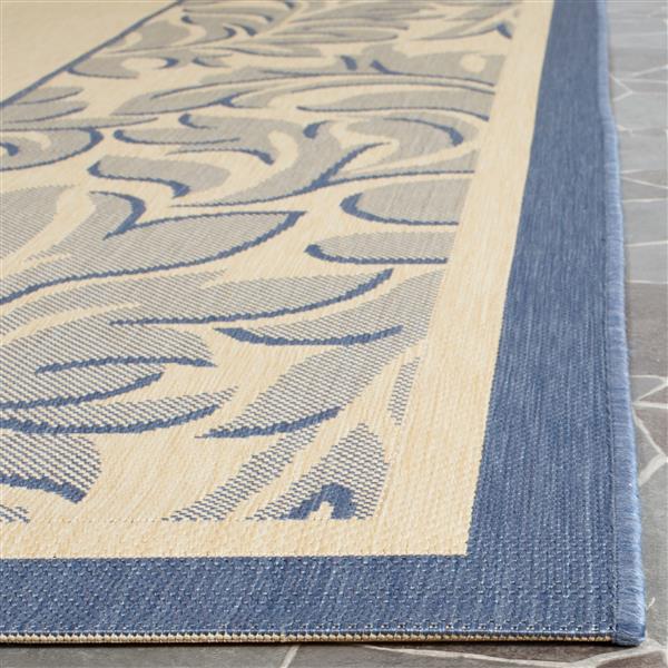 Safavieh Courtyard Rug - 4-ft x 5.6-ft - Polypropylene - Blue/Natural