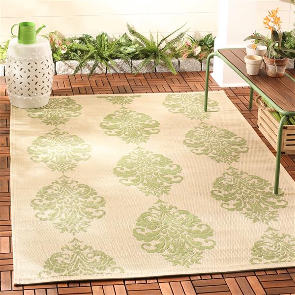Safavieh Courtyard Rug - 5.3-ft x 7.6-ft - Polypropylene - Olive/Natural