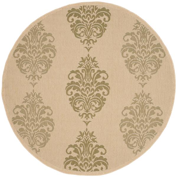 Safavieh Courtyard Rug - 5.3-ft x 5.3-ft - Polypropylene - Olive/Natural