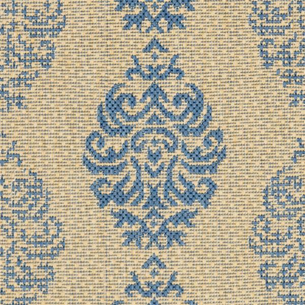 Safavieh Courtyard Rug - 2.3-ft x 6.6-ft - Polypropylene - Blue/Natural