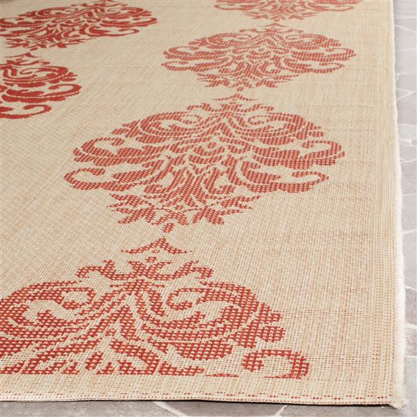 Safavieh Courtyard Damask Rug - 4-ft x 5.6-ft - Polypropylene - Natural