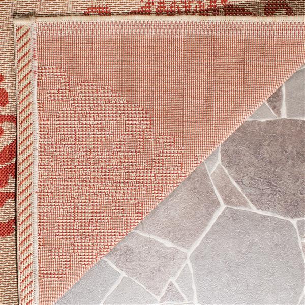 Safavieh Courtyard Rug - 2.3-ft x 6.6-ft - Polypropylene - Red/Natural