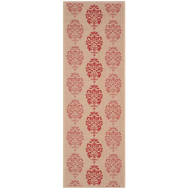 Safavieh Courtyard Rug - 2.3-ft x 6.6-ft - Polypropylene - Red/Natural