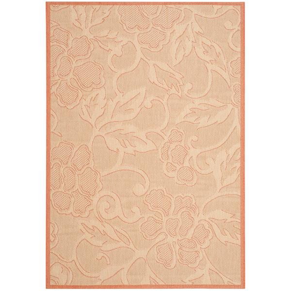 Safavieh Courtyard Floral Rug - 4-ft x 5.6-ft - Polypropylene - Natural