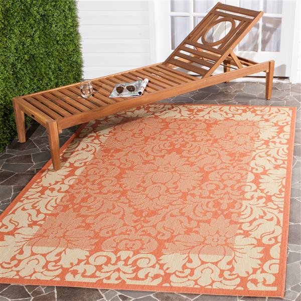 Safavieh Courtyard Rug - 5.3-ft x 7.6-ft - Polypropylene - Terracotta