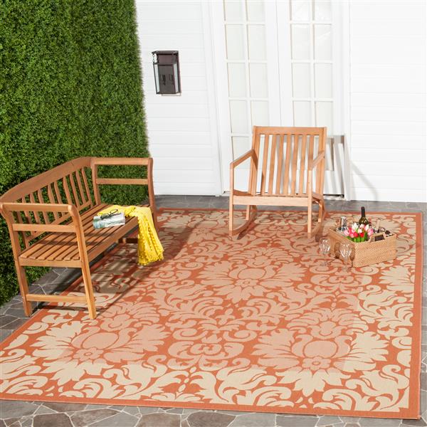 Safavieh Courtyard Rug - 5.3-ft x 7.6-ft - Polypropylene - Terracotta