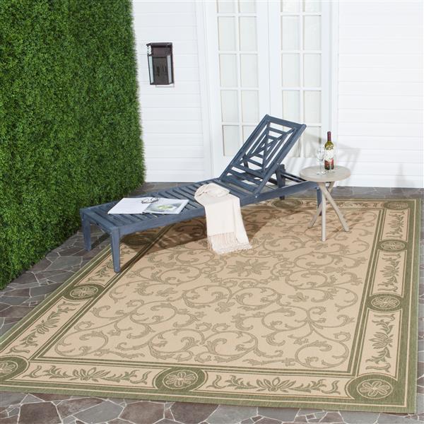 Safavieh Courtyard Rug - 2.6-ft x 5-ft - Polypropylene - Olive/Natural