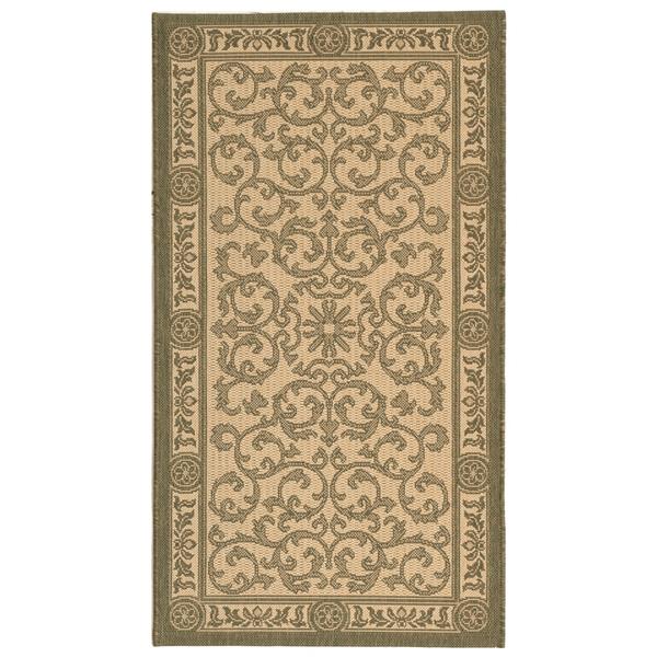Safavieh Courtyard Rug - 2.6-ft x 5-ft - Polypropylene - Olive/Natural