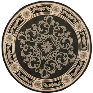 Safavieh Courtyard Border Rug - 5.3-ft x 5.3-ft - Polypropylene - Black