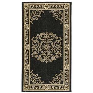 Safavieh Courtyard Border Rug - 4-ft x 5.6-ft - Polypropylene - Black