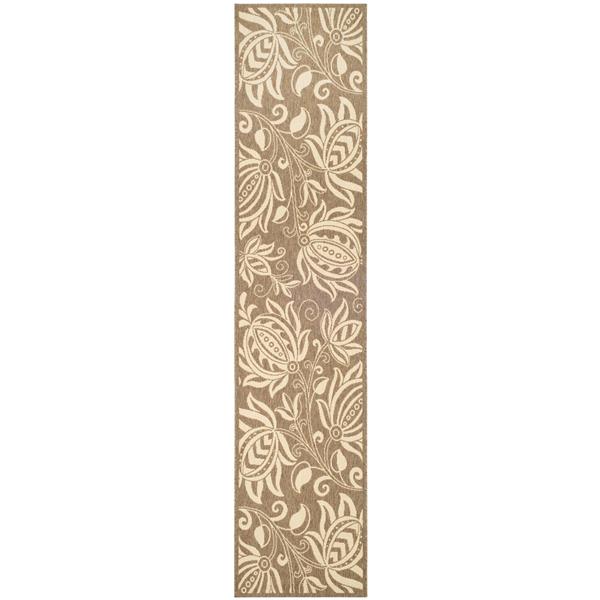 Safavieh Courtyard Rug - 2.3-ft x 10-ft - Polypropylene - Brown/Natural