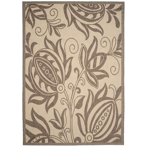 Safavieh Courtyard Floral Rug - 5.3-ft x 7.6-ft - Polypropylene - Natural
