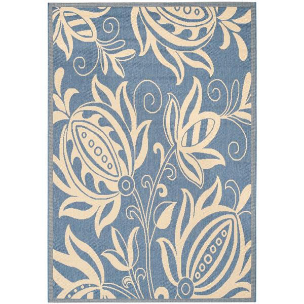 Safavieh Courtyard Rug - 5.3-ft x 7.6-ft - Polypropylene - Blue/Natural