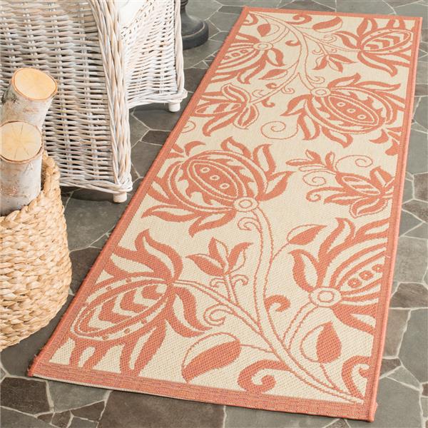 Safavieh Courtyard Rug - 2.3-ft x 10-ft - Polypropylene - Terracotta