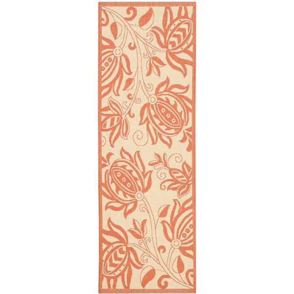 Safavieh Courtyard Rug - 2.3-ft x 10-ft - Polypropylene - Terracotta