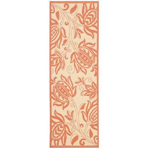 Safavieh Courtyard Rug - 2.3-ft x 10-ft - Polypropylene - Terracotta