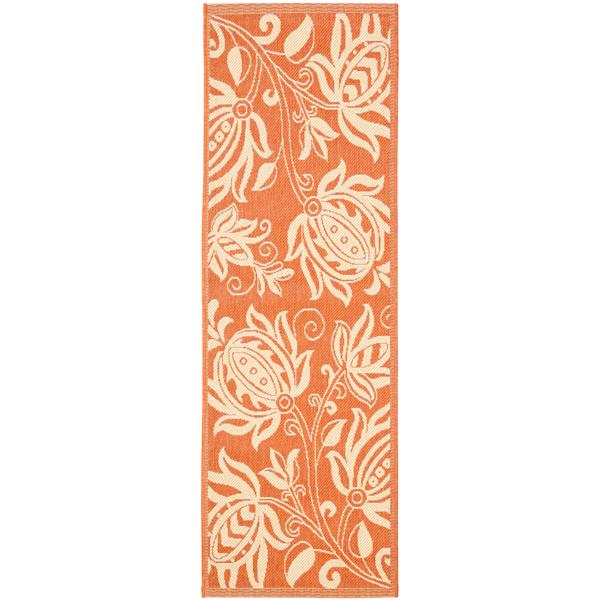 Safavieh Courtyard Rug - 2.3-ft x 10-ft - Polypropylene - Terracotta