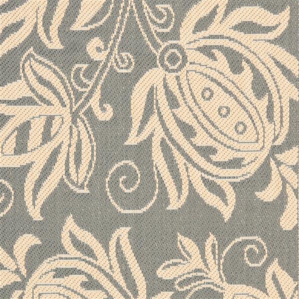 Safavieh Courtyard Rug - 2.3-ft x 10-ft - Polypropylene - Gray/Natural