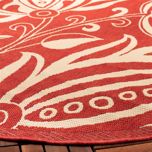 Safavieh Courtyard Rug - 5.3-ft x 7.6-ft - Polypropylene - Red/Natural