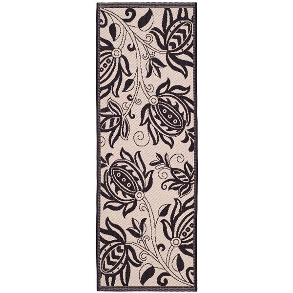 Safavieh Courtyard Floral Rug - 2.3-ft x 14-ft - Polypropylene - Sand