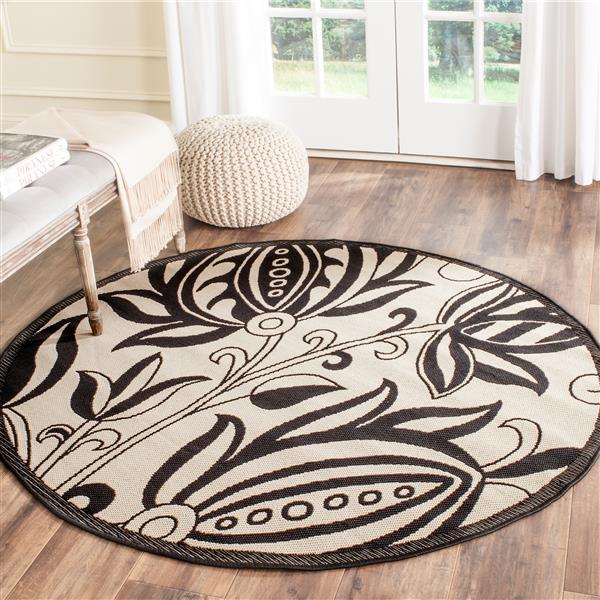Safavieh Courtyard Floral Rug - 5.3-ft x 5.3-ft - Polypropylene - Sand