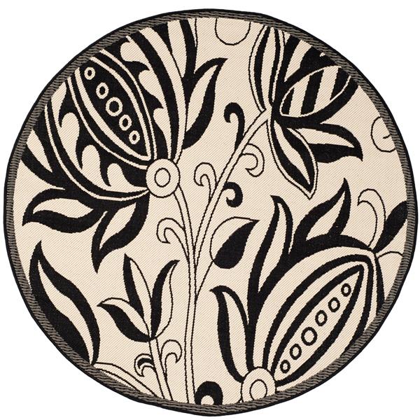 Safavieh Courtyard Floral Rug - 5.3-ft x 5.3-ft - Polypropylene - Sand