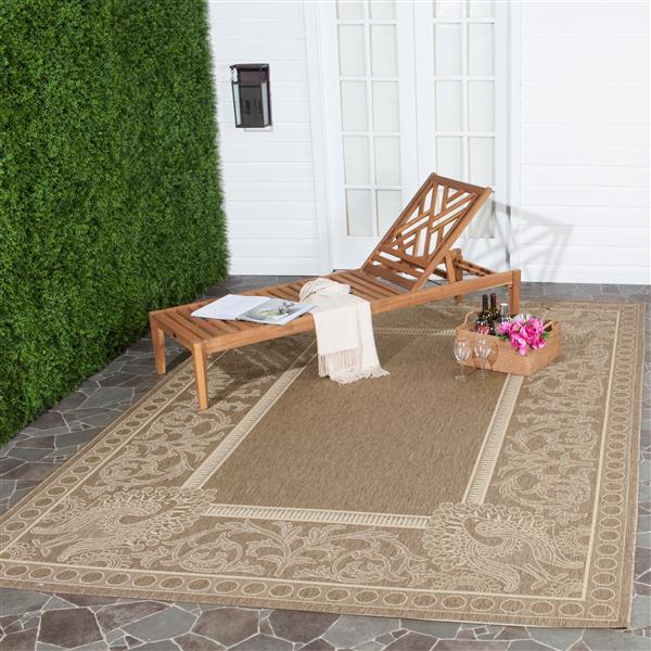 Safavieh Courtyard Rug - 4-ft x 5.6-ft - Polypropylene - Brown/Natural