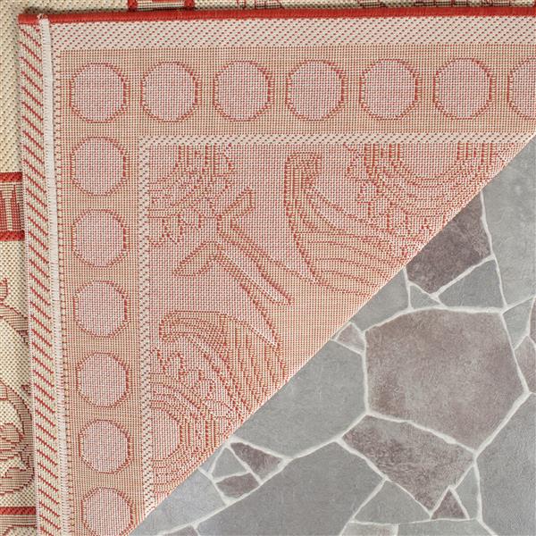 Safavieh Courtyard Rug - 2.3-ft x 6.6-ft - Polypropylene - Red/Natural