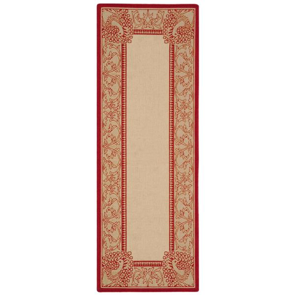Safavieh Courtyard Rug - 2.3-ft x 6.6-ft - Polypropylene - Red/Natural