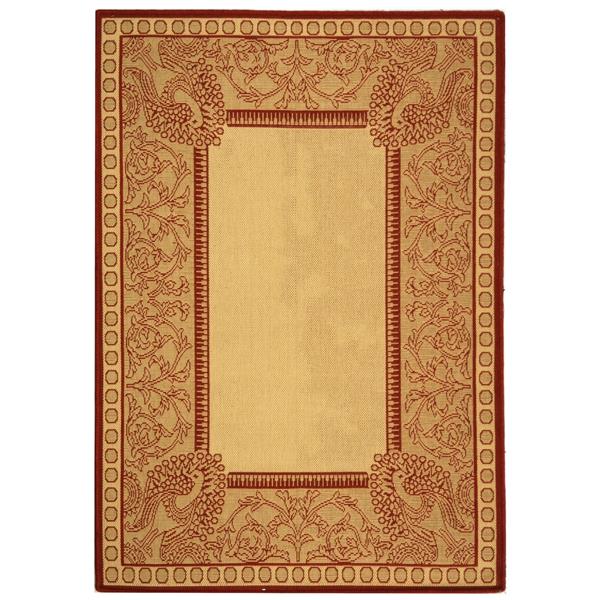 Safavieh Courtyard Rug - 5.3-ft x 7.6-ft - Polypropylene - Red/Natural