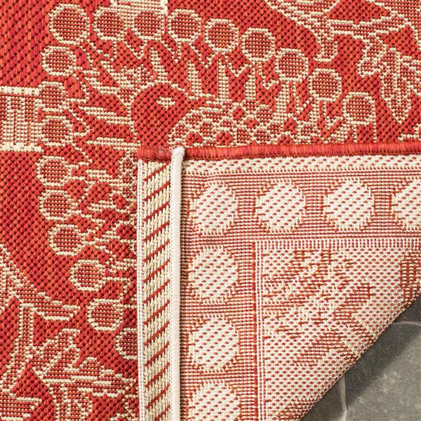 Safavieh Courtyard Rug - 2.6-ft x 5-ft - Polypropylene - Red/Natural