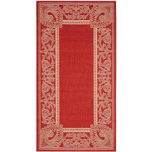Safavieh Courtyard Rug - 2.6-ft x 5-ft - Polypropylene - Red/Natural