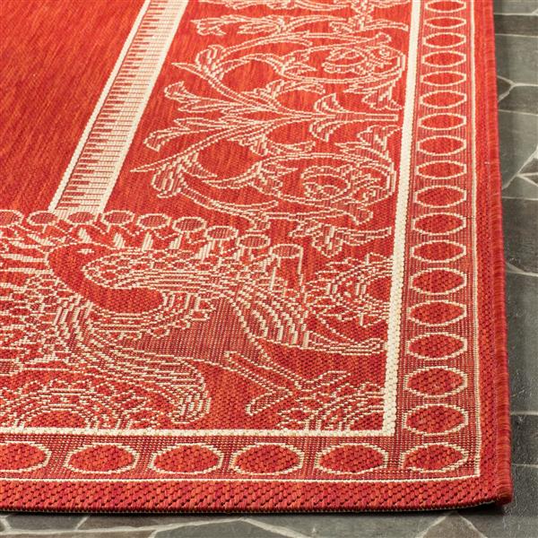 Safavieh Courtyard Rug - 5.3-ft x 7.6-ft - Polypropylene - Red/Natural