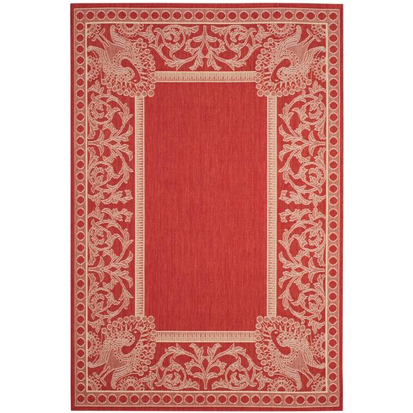 Safavieh Courtyard Rug - 5.3-ft x 7.6-ft - Polypropylene - Red/Natural