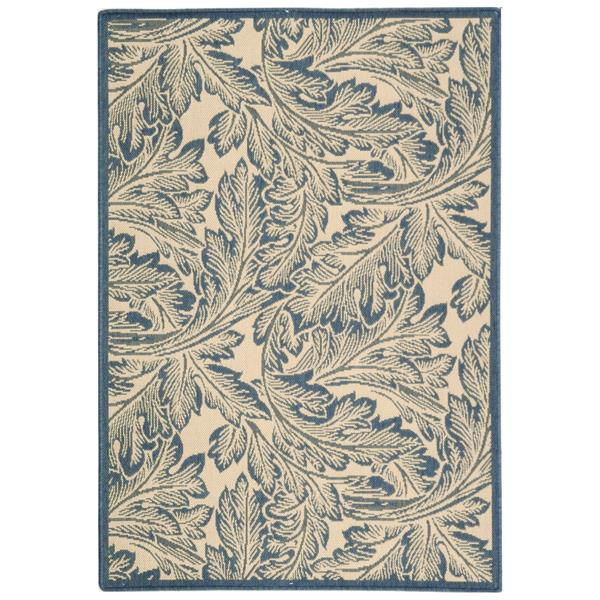 Safavieh Courtyard Rug - 2.6-ft x 5-ft - Polypropylene - Blue/Natural