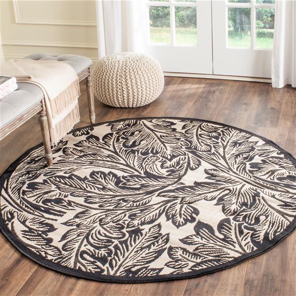 Safavieh Courtyard Floral Rug - 5.3-ft x 5.3-ft - Polypropylene - Sand
