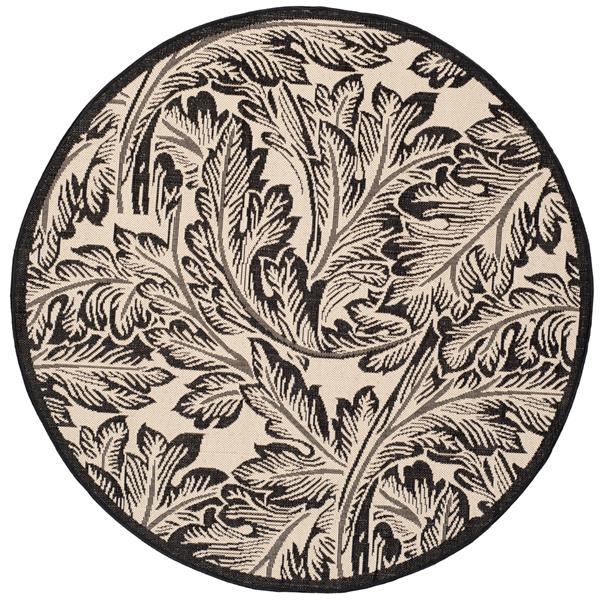 Safavieh Courtyard Floral Rug - 5.3-ft x 5.3-ft - Polypropylene - Sand