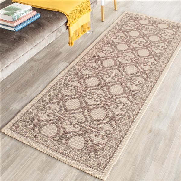 Safavieh Courtyard Rug - 2.3-ft x 6.6-ft - Polypropylene - Brown/Natural