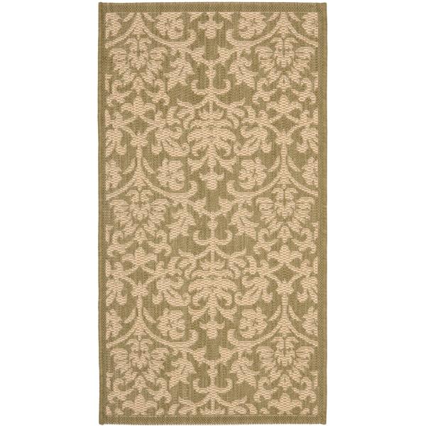 Safavieh Courtyard Rug - 2.6-ft x 5-ft - Polypropylene - Olive/Natural
