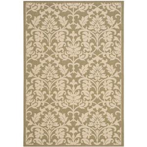 Safavieh Courtyard Rug - 4-ft x 5.6-ft - Polypropylene - Olive/Natural