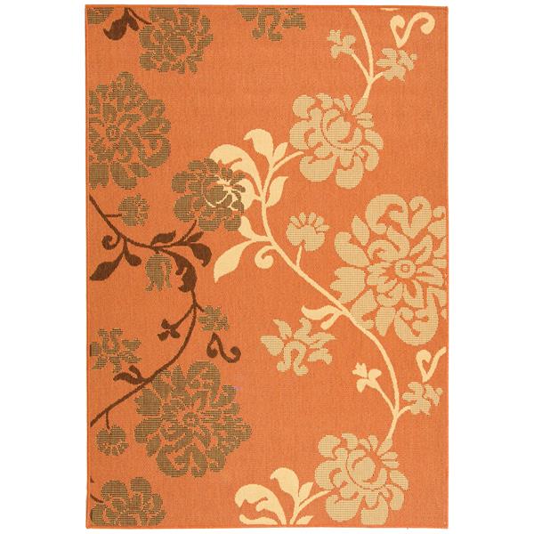 Safavieh Courtyard Rug - 4-ft x 5.6-ft - Polypropylene - Terracotta