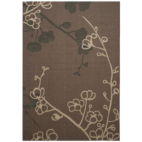 Safavieh Courtyard Rug - 5.3-ft x 7.6-ft - Polypropylene - Black/Natural