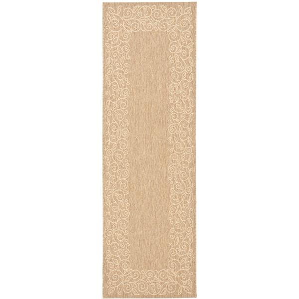 Safavieh Courtyard Border Rug - 2.6-ft x 8.2-ft - Polypropylene - Beige