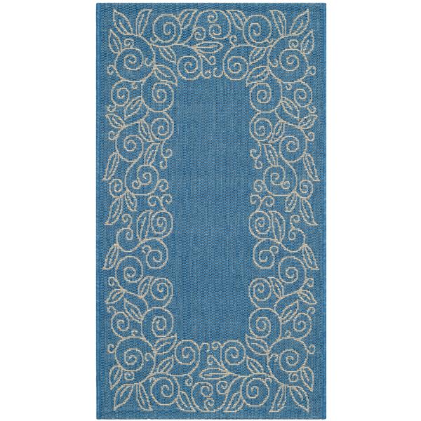 Safavieh Courtyard Rug - 2.6-ft x 5-ft - Polypropylene - Blue/Beige