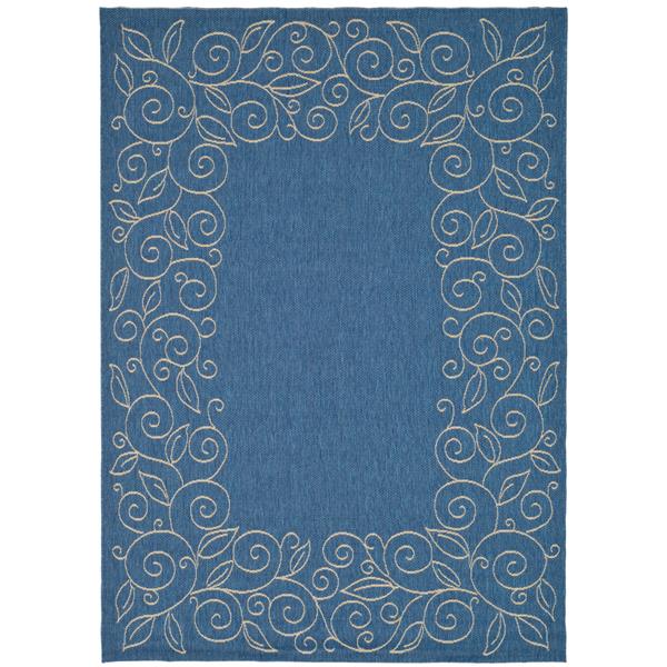 Safavieh Courtyard Rug - 4-ft x 5.6-ft - Polypropylene - Blue/Beige