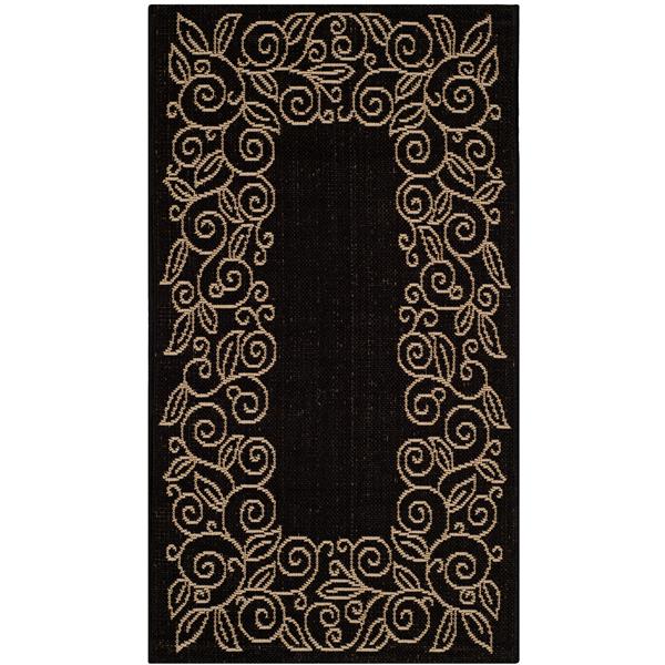 Safavieh Courtyard Rug - 2.6-ft x 5-ft - Polypropylene - Black/Beige